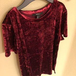 Red velvet shirt